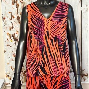 #0013 Women’s Ana Tiger Print Sleeveless Too and Skirt
